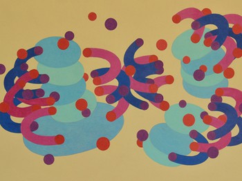 Tubi colorati, 2022, coloured pencils on paper,
50x70 cm.
